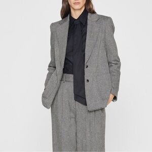 Club Monaco Gray Wool Blend Herringbone Blazer XS